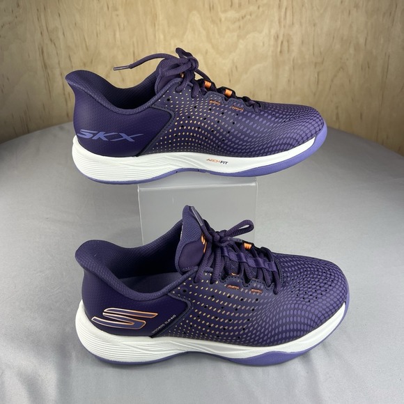 Skechers SLAM Pickleball 174201 Women's 8 Purple Orange White Sneakers Lace Up - Picture 2 of 14